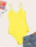 Neon Yellow Solid Cami Bodysuit